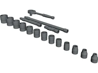 Socket Set CAD 3D Model