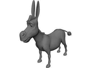 Donkey Cartoon 3D Model