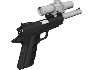 Colt 1911 Long CAD 3D Model