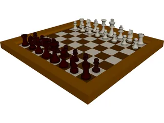 Chess Game CAD 3D Model