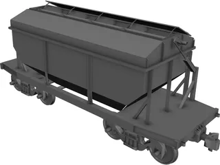 Wagon Open Lid CAD 3D Model