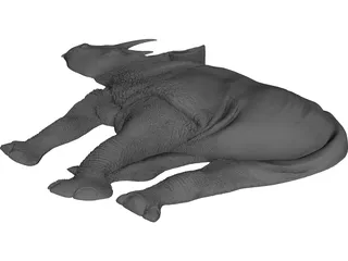 Rhino Staring Relief 3D Model