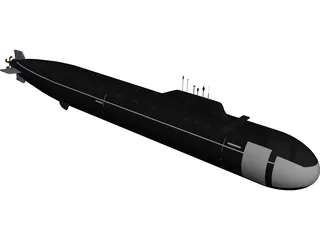 Yasen Class Russian Submarine 3D Model