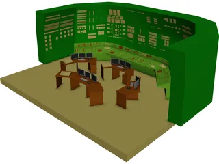 Nuclear Factory Control Room 3D Model