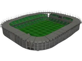 Soccer Arena 3D Model 3D Preview