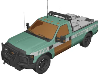 Ford F-150 US Forest Service 3D Model 3D Preview