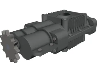 Roots Air Compressor CAD 3D Model