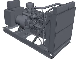 Caterpillar C15 Generator Set 3D Model 3D Preview
