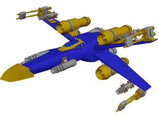 X-Wing Plane 3D Model