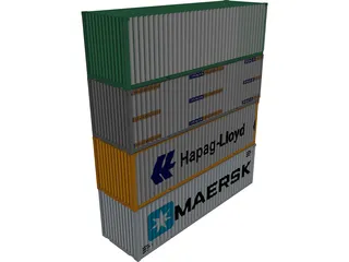Shipping Containers 3D Model 3D Preview