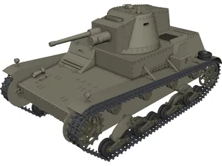 7TP Polish Light Tank 3D Model