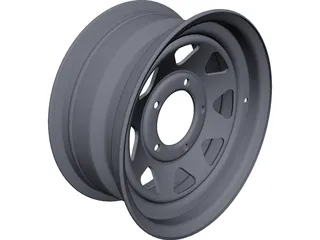 Steel Rim 15inch CAD 3D Model