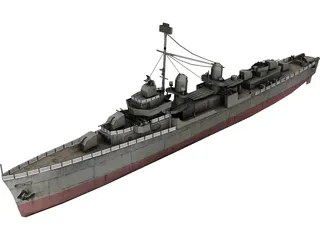 Fletcher Class Destroyer 3D Model 3D Preview