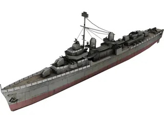 Fletcher Class Destroyer 3D Model