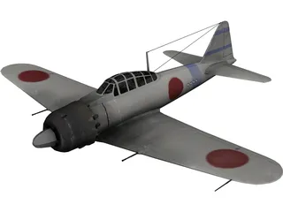 A6M Zero Navy Camo 3D Model