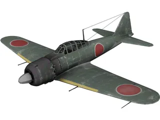 A6M Zero Ground Camo 3D Model