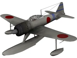 A6M Rufe Navy Camo 3D Model 3D Preview
