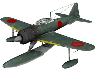 A6M Rufe Ground Camo 3D Model