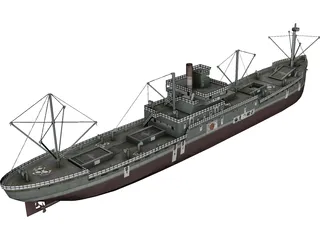 Japanese Merchant Ship 3D Model