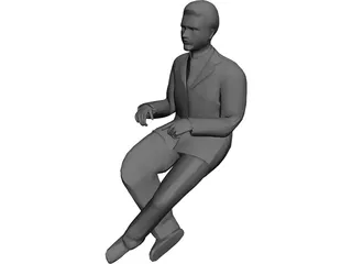 Man Sitting 3D Model