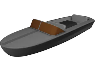 Delfin Fiber-Glass Boat CAD 3D Model