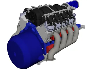 Chevrolet LS3 Engine Block CAD 3D Model
