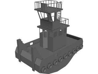 Tug Boat Small Inland 3D Model