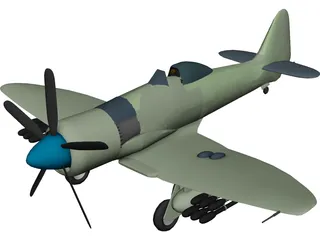 Hawker Sea Fury FB 11 3D Model