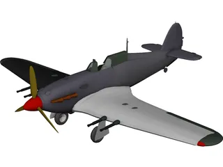 Hawker Hurricane IIC 3D Model