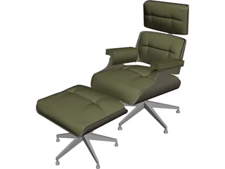 Chair Eames with Footstool 3D Model