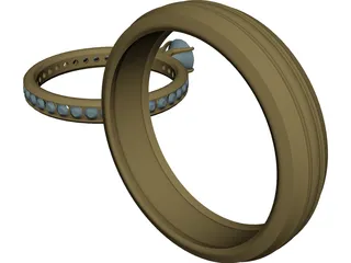 Wedding Rings 3D Model