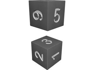 Numbered Dice 3D Model