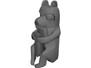 West Coast Native Bear Totum Carving 3D Model