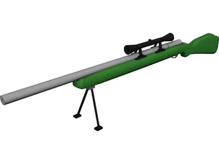 Rifle Robar Sniper 3D Model