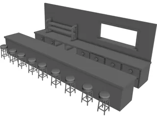 Diner Counter 3D Model