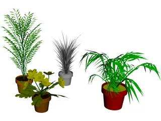 Flowerpots 3D Model 3D Preview
