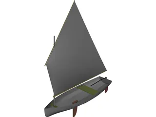 Dingy Sail Boat 3D Model