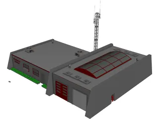 Fire Station 3D Model 3D Preview