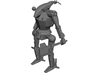 Hatchet Mech Warrior 3D Model