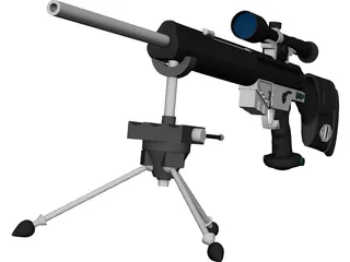 Hekler Koch PSG1 Sniper Rifle 3D Model