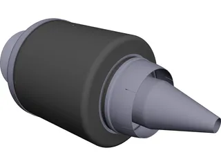 Jet Engine KJ66 CAD 3D Model