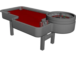 Gambling Roulette Table 3D Model
