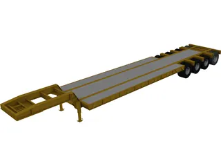 Trailer Low Boy CAD 3D Model