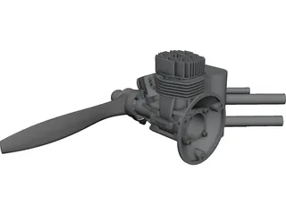 SuperTigre 2000 25cc RC Engine CAD 3D Model