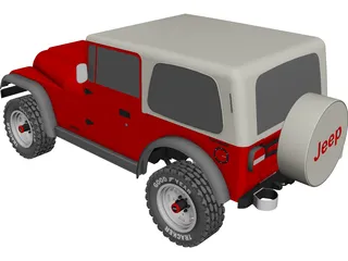 Jeep Wrangler Montata (1988) CAD 3D Model