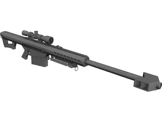 Barrett M82 CAD 3D Model