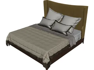 Baker Dane Upholstered Bed 3D Model