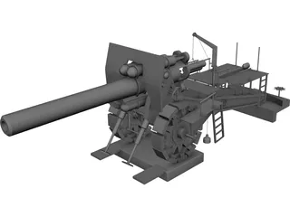 Big Bertha 42 cm 3D Model 3D Preview
