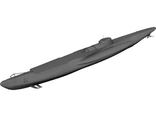 Submarine Aircraft Carrier U-820 3D Model