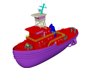 Tug Boat CAD 3D Model